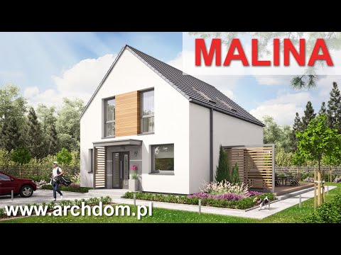 Dom jednorodzinny parterowy z poddaszem Malina - prezentacja projektu domu - ArchDOM Projekty Domów