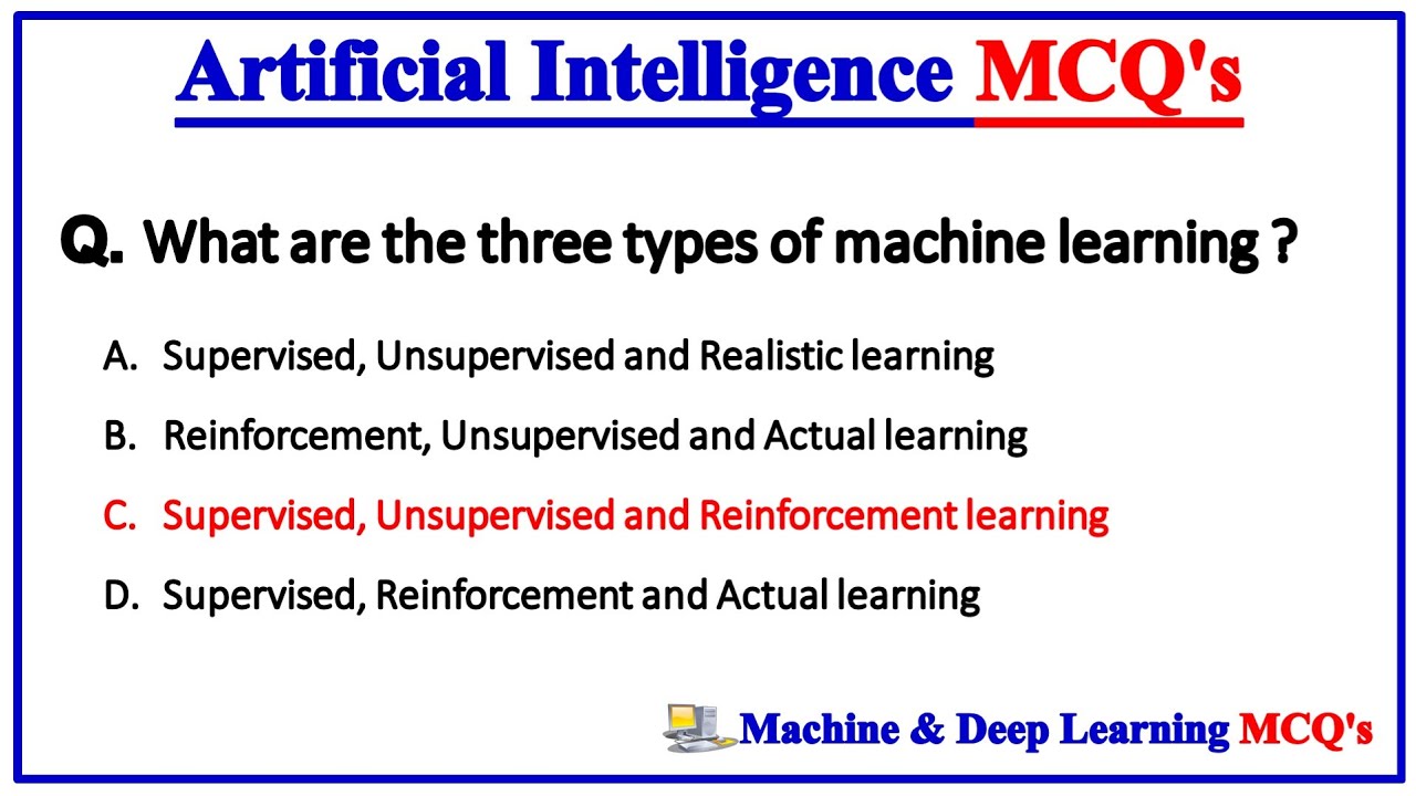 MCQ on Machine learning & Deep learning | Artificial Intelligence