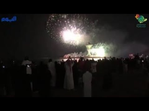 بألوان الوطن.. سماء الخبر والدمام تتزين في اليوم الوطني