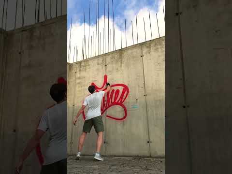 HANDSTYLE one line graffiti TAG #shorts #graffiti #tagging #tag