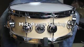 Video thumbnail for DW True Sonic Maple Natural Satin Oil 5x14 Snare Drum by The Drum Shop - Portland, Maine