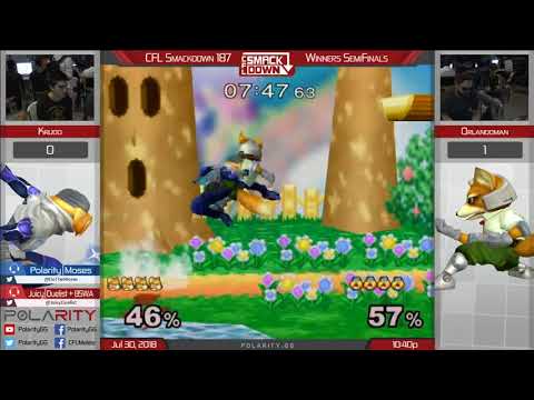 CFL Smackdown 187 Melee - Krudo (Sheik) vs Orlandoman (Fox) - Winners Semis