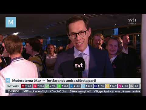 SVT's Love Benigh kan inte dölja sin glädje över M's framgång i EU-Valet