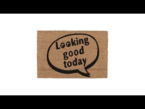 Paillasson coco «Looking good today» Beige - Noir - Fibres naturelles - Matière plastique - 60 x 2 x 40 cm