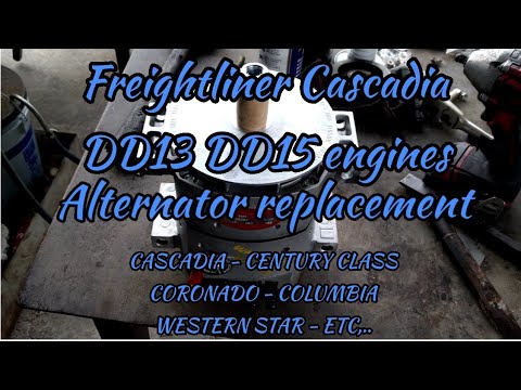 Freightliner Cascadia DD13 DD15 ENGINE alternator replacement