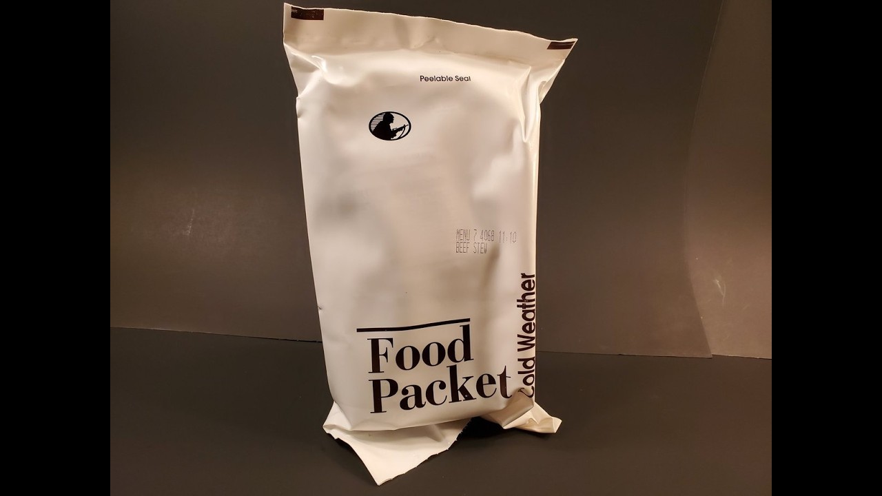 2004 US Food Packet Cold Weather Review Beef Stew Meal Ready to Eat MRE Taste Test