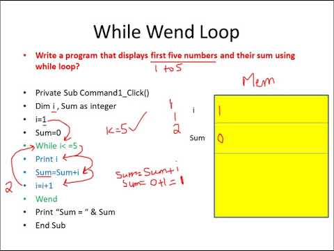 While Wend Loop Programs Visual Basic Bsc Part 1