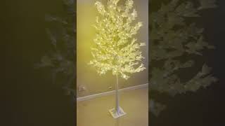 Video de Arbol Arce Blanco con Luces Led Calidas 1.80mts