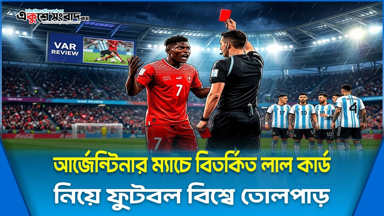 আর্জেন্টিনার ম্যাচে বিতর্কিত লাল কার্ড নিয়ে ফুটবল বিশ্বে তোলপাড়