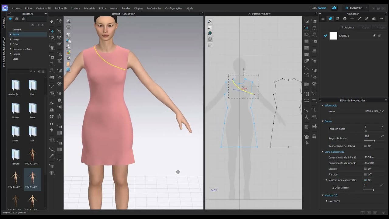 Moulage in Clo3d vestido ombro só com babados #tutorial3d #patternmaking #clo3d