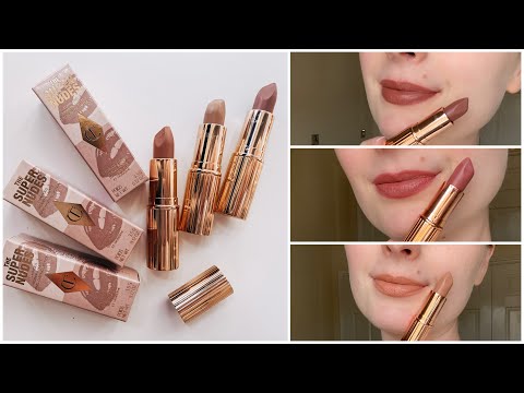*NEW* CHARLOTTE TILBURY SUPER NUDES LIPSTICKS SWATCHES AND COMPARISONS