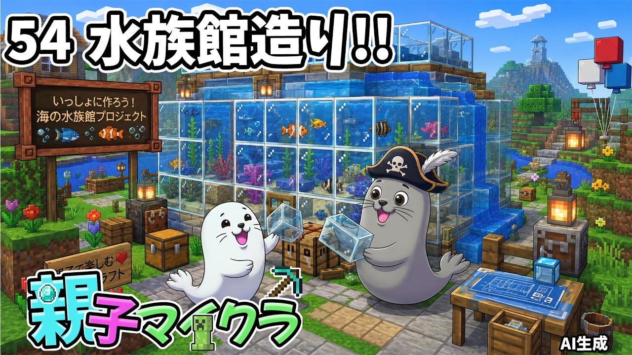 #54 完璧な水族館を造ってみよう～！！  #親子マイクラ  #minecraft #マイクラ