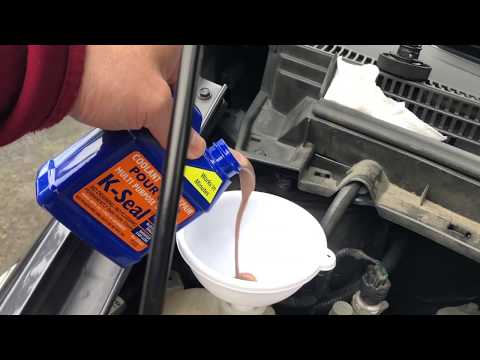 Patching up coolant leak with K-Seal on 2012 Prius