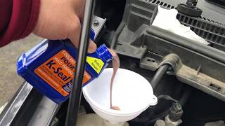 Patching up coolant leak with K-Seal on 2012 Prius