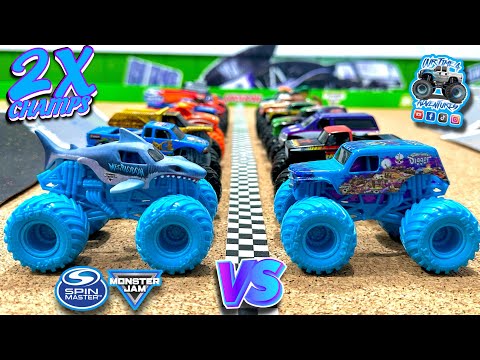 Toy Diecast Monster Truck Racing Tournament | Round #28 | Spin Master MONSTER JAM Series #25  🆚 #27