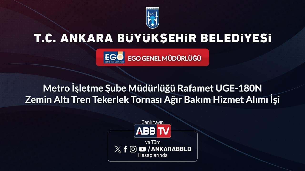 EGO GENEL MÜDÜRLÜĞÜ - Metro İşletme Şube Müdürlüğü Rafamet UGE-180N Zemin Altı Tren Tekerlek Tornası