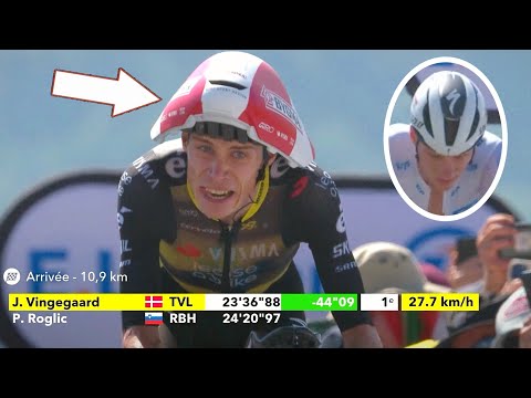 Mushroom Helmet Vingegaard CATCHES Remco Evenepoel in Mountain TT | Tour de France 2025 Stage 13