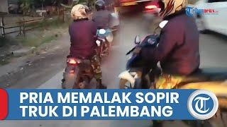 Video Penampakan Pria Bercelana Loreng yang Diduga Memalak Sopir Truk di Flyover Keramasan Palembang