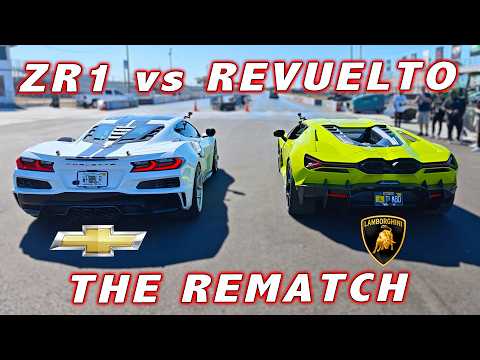 INSANE ZR1 vs REVUELTO REMATCH * Chevrolet Corvette ZR1 vs Lamborghini Revuelto 1/4 Mile Drag Race