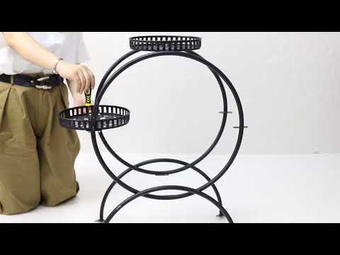 Étagère Plante HJ-ZT112 Noir - Fer - 33 x 79 x 73 cm