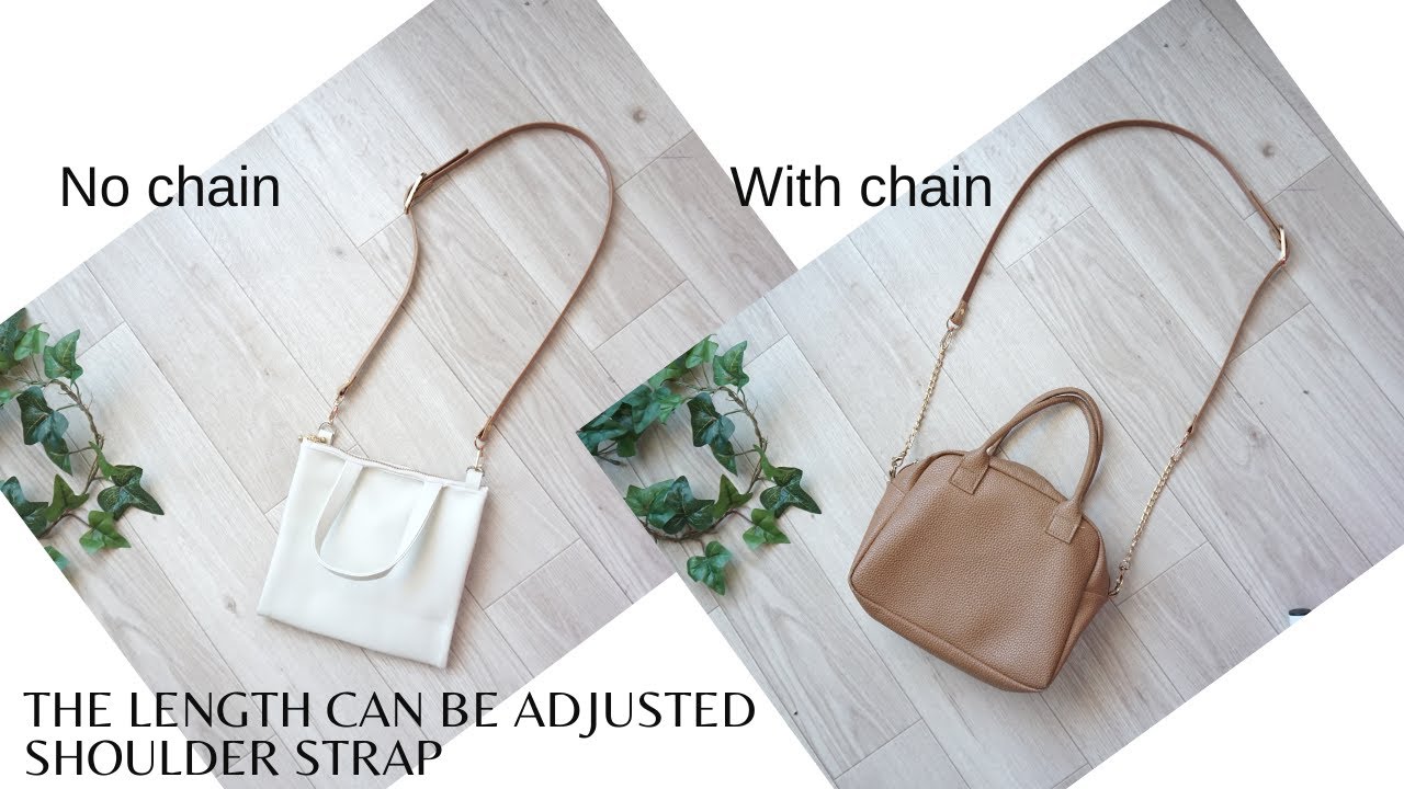 【100均ベルトで簡単に♪】長さ調整できるショルダーストラップの作り方/チェーン付き/チェーン無し【簡単DIY】