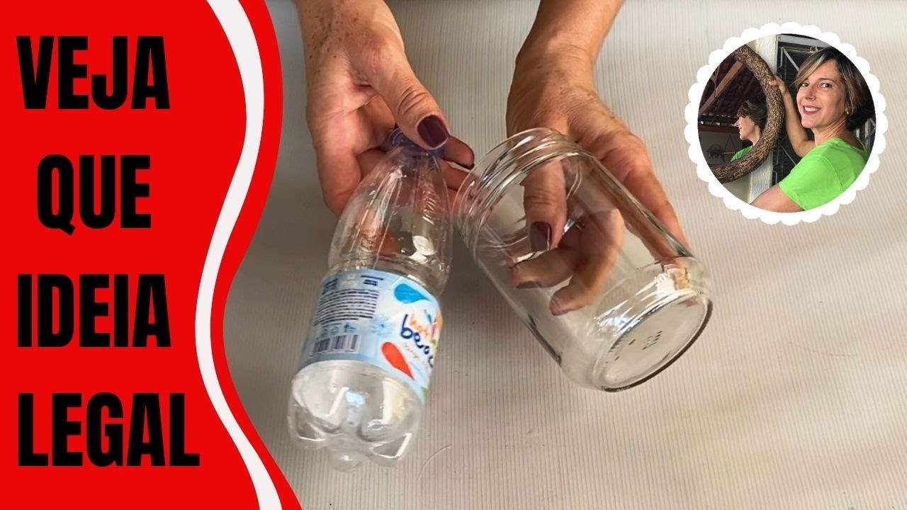DIY - VEJA QUE IDEIA INCRÍVEL COM POTE DE VIDRO E GARRAFA PET - VELA INFINITA