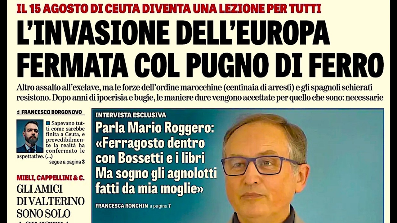 RASSEGNA STAMPA 17 AGOSTO 2026. QUOTIDIANI NAZIONALI ITALIANI PRIME PAGINE DEI GIORNALI DI OGGI.