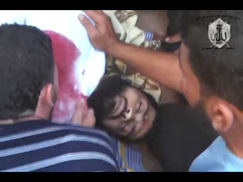 جثمان بلال أكراد أحد عناصر كتيبة أكناف العمري في محافظة درعا قضى في معركة حمص لنا