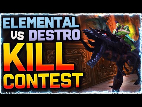 ⚡9.1 Elemental Shaman VS Destro Warlock Kill contest | Shadowlands PvP