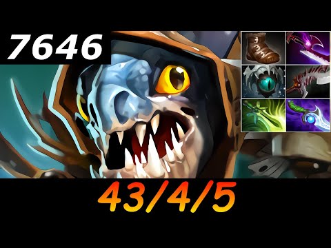 Dota 2 Slark 7646 MMR 43/4/5 (Kills/Deaths/Assists) Ranked Full Gameplay