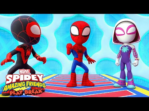 Marvel's Spidey and his Amazing Friends Brain Break Game | Obstacle Course | Play Break |@disneyjr​