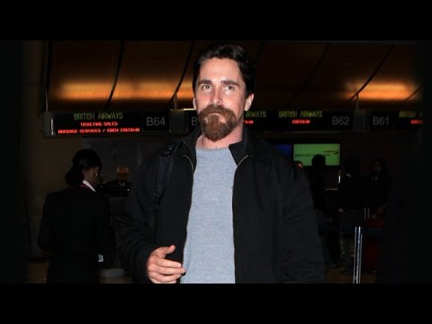 Christian Bale And His Beard Jet Out Of L.A.