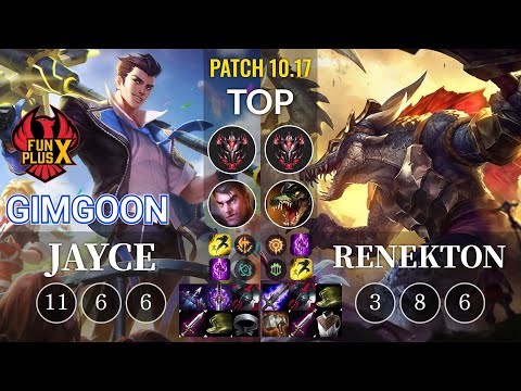 FPX GimGoon Jayce vs Renekton Top - KR Patch 10.17