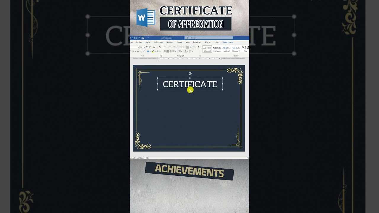 Design a Professional Appreciation Certificate in Word | Fast Tutorial
