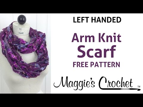 OLD VERSION Arm Knit Scarf with Starbella Lace & Starry Night Yarn - Left Handed