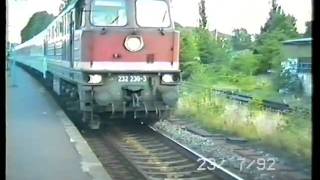 preview picture of video 'Ludmilla Train Passage at Preetz (Sl.Ho.) Germany summer 1992 (vhs-rip)'