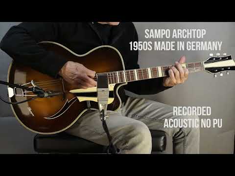 Sampo Archtop 1950s - Chocolate Sunburst made In Germany image 26