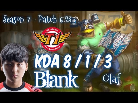 SKT T1 Blank OLAF vs ELISE Jungle - Patch 6.23 KR Ranked