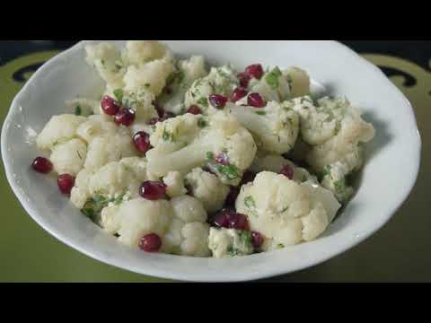 Warm Cauliflower Salad Recipe with Feta Honey Dressing by Diane Kochilas