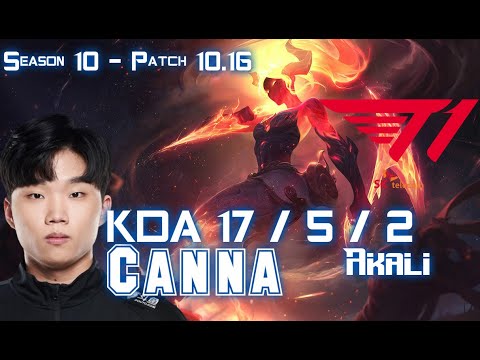 T1 Canna AKALI vs CAMILLE Top - Patch 10.16 KR Ranked