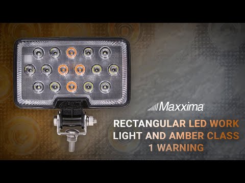 Maxxima Rectangular LED Work Light 2,100 Lm And Amber Class 1 Warning