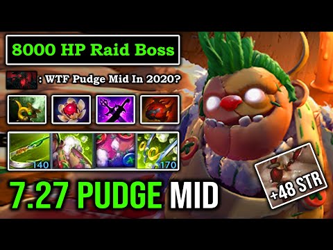 PUDGE MID IS BACK 99% Accurate Hook | WTF 8000 HP Raid Boss No Mercy For SF with 8Min Boots DotA 2