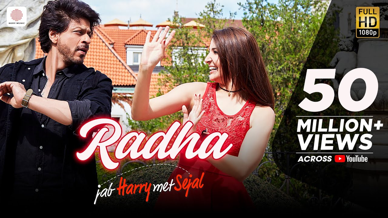 Radha Lyrics  | Jab Harry Met Sejal | Shah Rukh Khan, Anushka Sharma | Sunidhi Chauhan, Shahid Mallya | Pritam