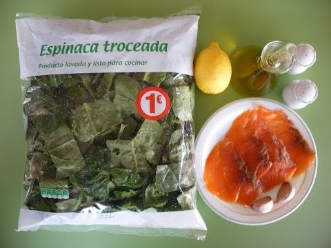 Espinacas con salmon ahumado
