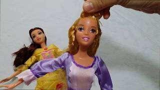 Old (1999) Disney's Belle and Rapunzel dolls by Mattel