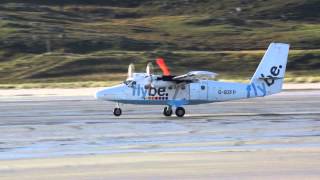 Twin Otter Beach Takeoff  from Barra, Outer Hebrides, Scotland