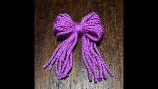 Cute DIY Yarn Bow - Easy Woolen Bow #shorts​