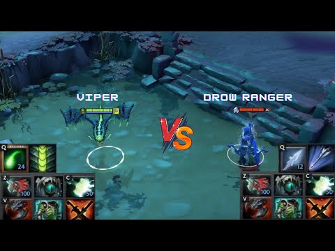 Dota 2 | Viper vs Drow Ranger lvl 30 | Same Full Items
