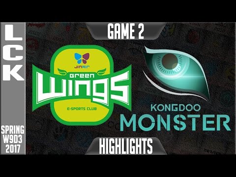 Jin Air Greenwings vs Kongdoo Monster Highlights Game 2 - LCK W9D2 Spring 2017 JAG vs KDM G2