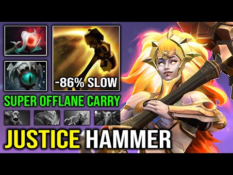 HAMMER OF JUSTICE -86% Move Slow OP Tank Carry Dawnbreaker with 1st Item Orchid  & Skadi Dota 2